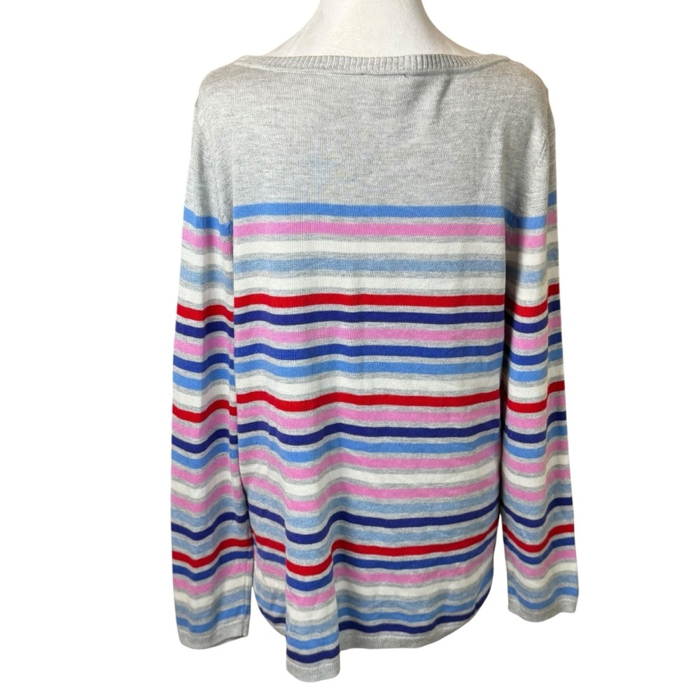 Talbots Multi Stripe Side Button Sweater Large Co… - image 6